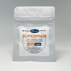 superman-2 - Cialis 10mg + Viagra 50mg. 60mg/tablet, 30 tabs